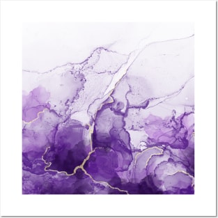 Purple and Gold Marble Posters and Art